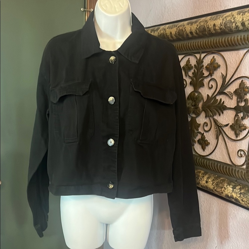 New Look Black Women's Jean Jacket Sz M